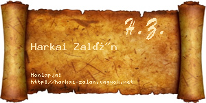 Harkai Zalán névjegykártya